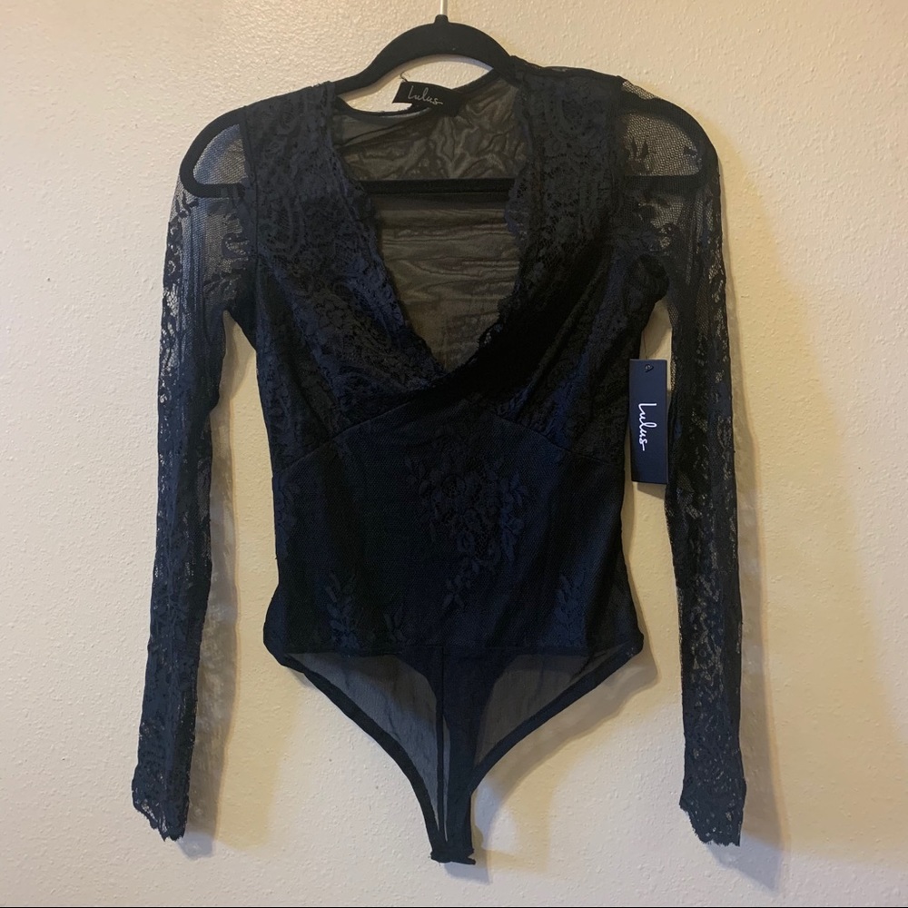 Lulu’s Black Lace Bodysuit